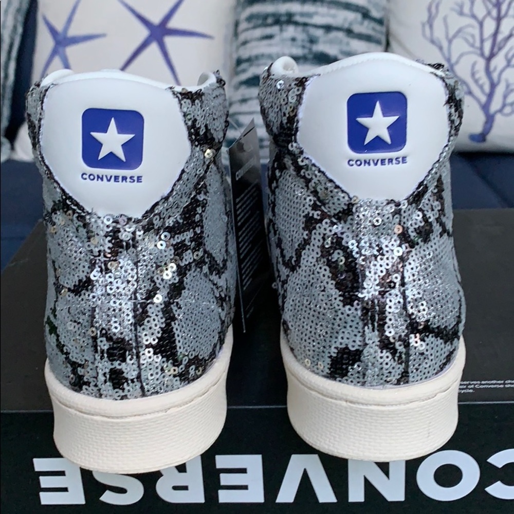 Converse PRO Leather mid silver/vintage wht/blk WM - Picture 10 of 16